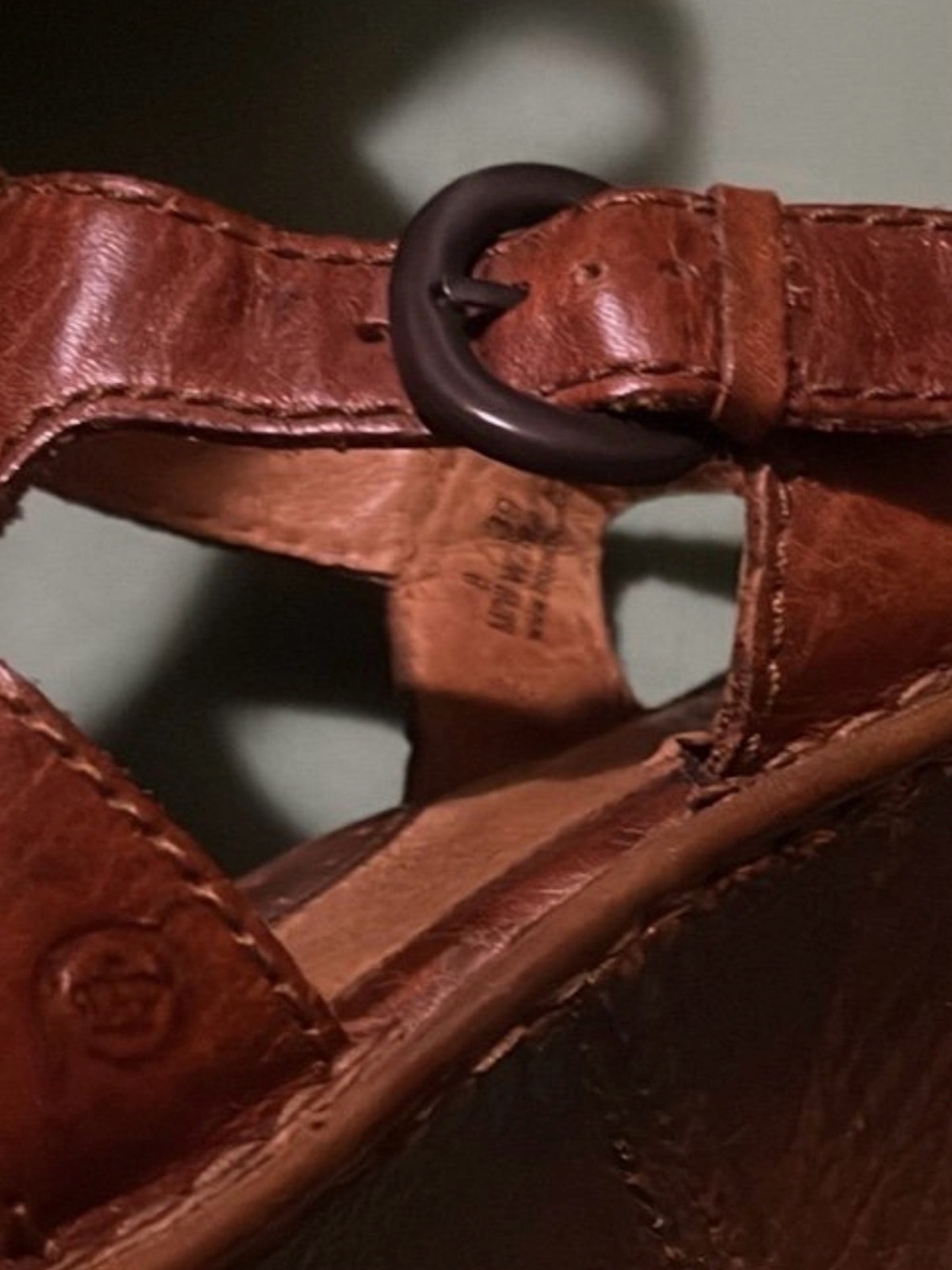Born Brown Leather Wedge Sandals - Picture 5 of 6